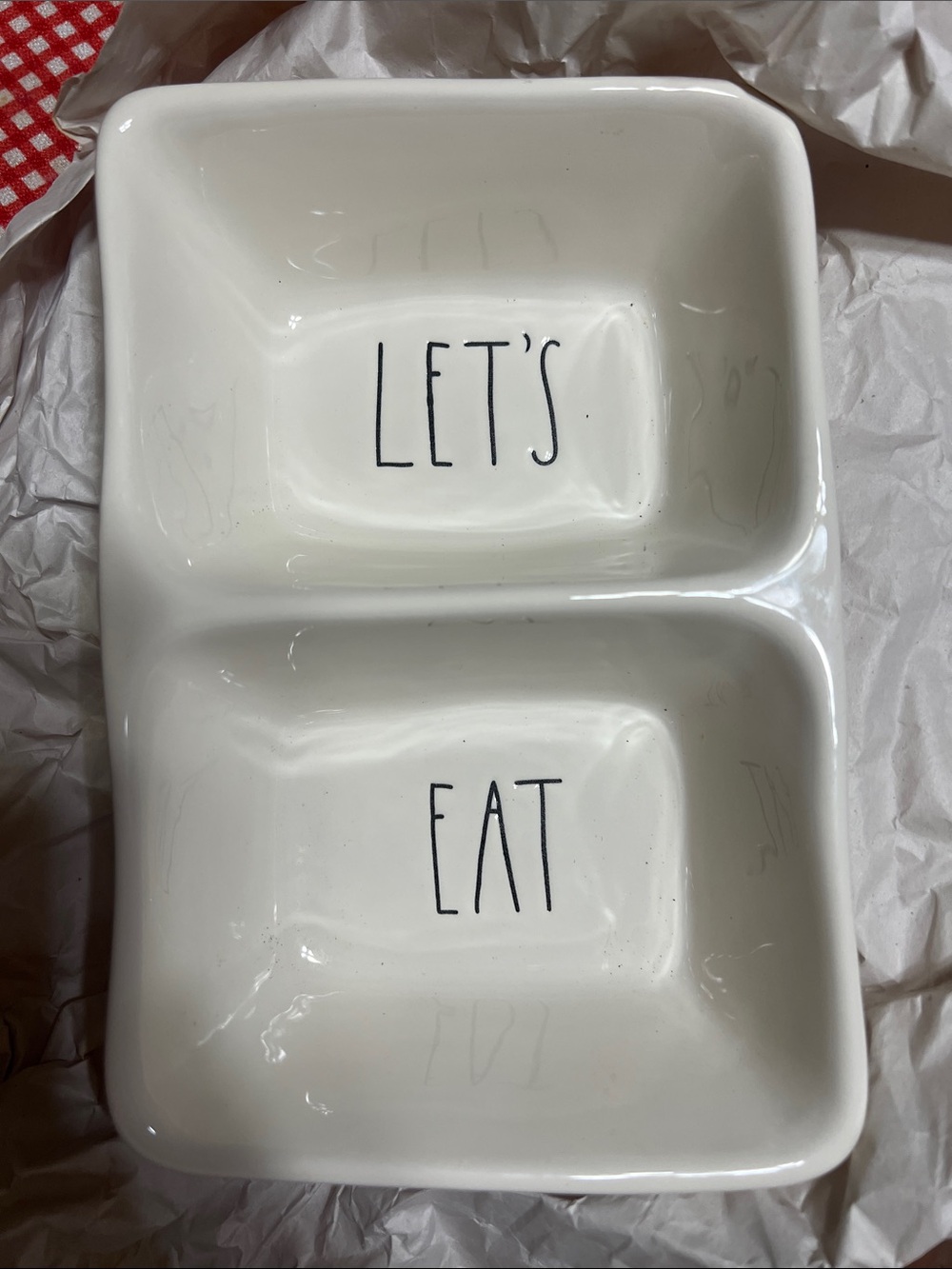 Rae Dunn White Ceramic Divided Server
